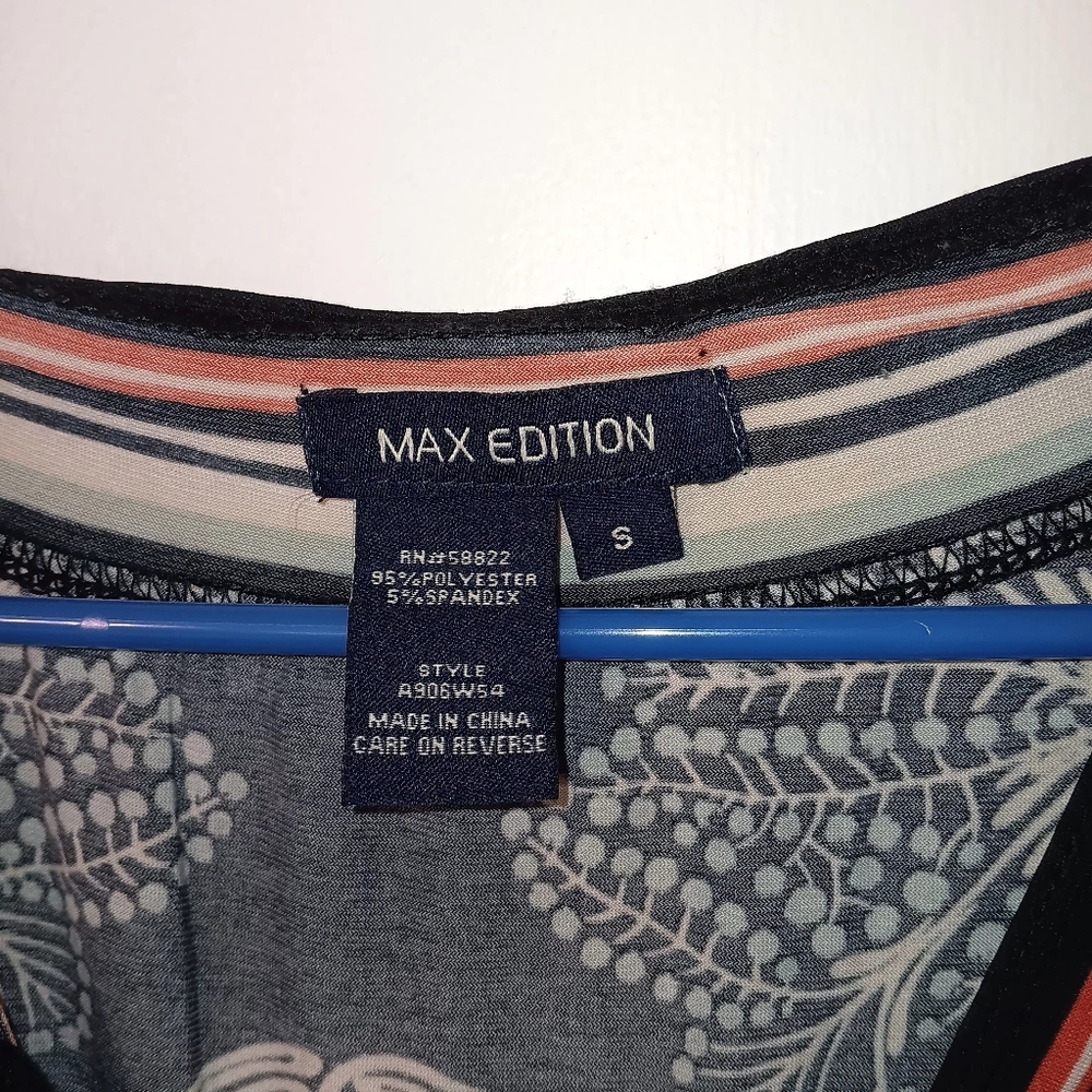 Max Edition Black & Cream Deep V-Neck Summer Dress - Picture 2 of 13